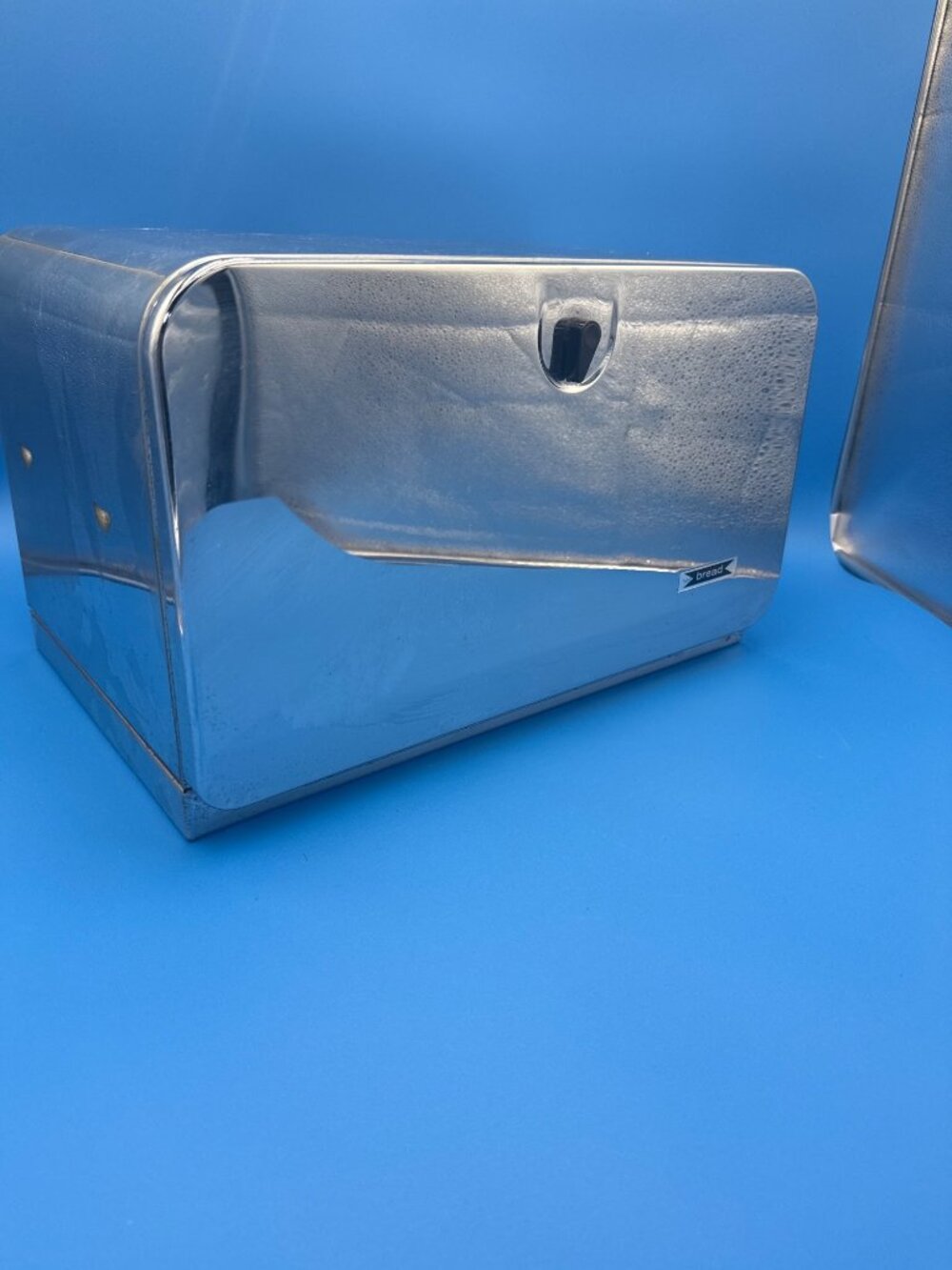 Vintage Chrome Bread Box Metal Retro Kitchen 1950's Cottagecore Grandmacore MCM